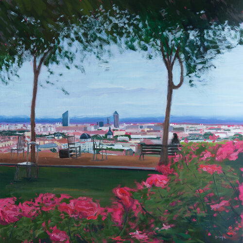 Parc des hauteurs - Lyon di Rémy Sirope, Pittura in vendita su Singulart