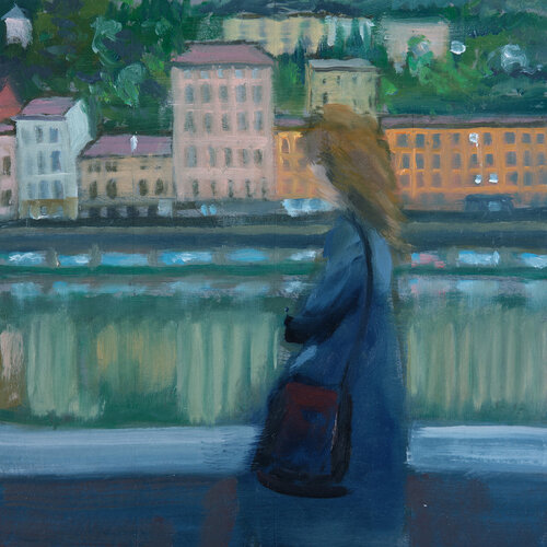 La passante - Lyon by Rémy Sirope, Painting for Sale on Singulart