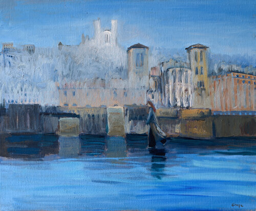 Cathédrale dans la brume par Rémy Sirope, Peinture en vente sur Singulart