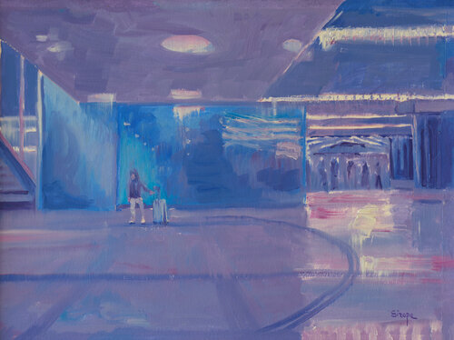 Hall d'aéroport by Rémy Sirope, 회화 for Sale on Singulart