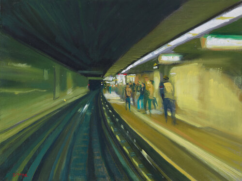 Le souffle jaune du metro de Rémy Sirope, Pintura a la venta en Singulart