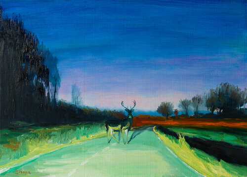 Dreamlike road painting by Rémy Sirope, Painting for Sale on Singulart