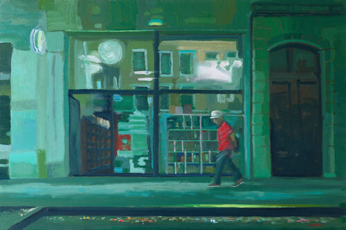Walking in the street by Rémy Sirope, 絵画 for Sale on Singulart