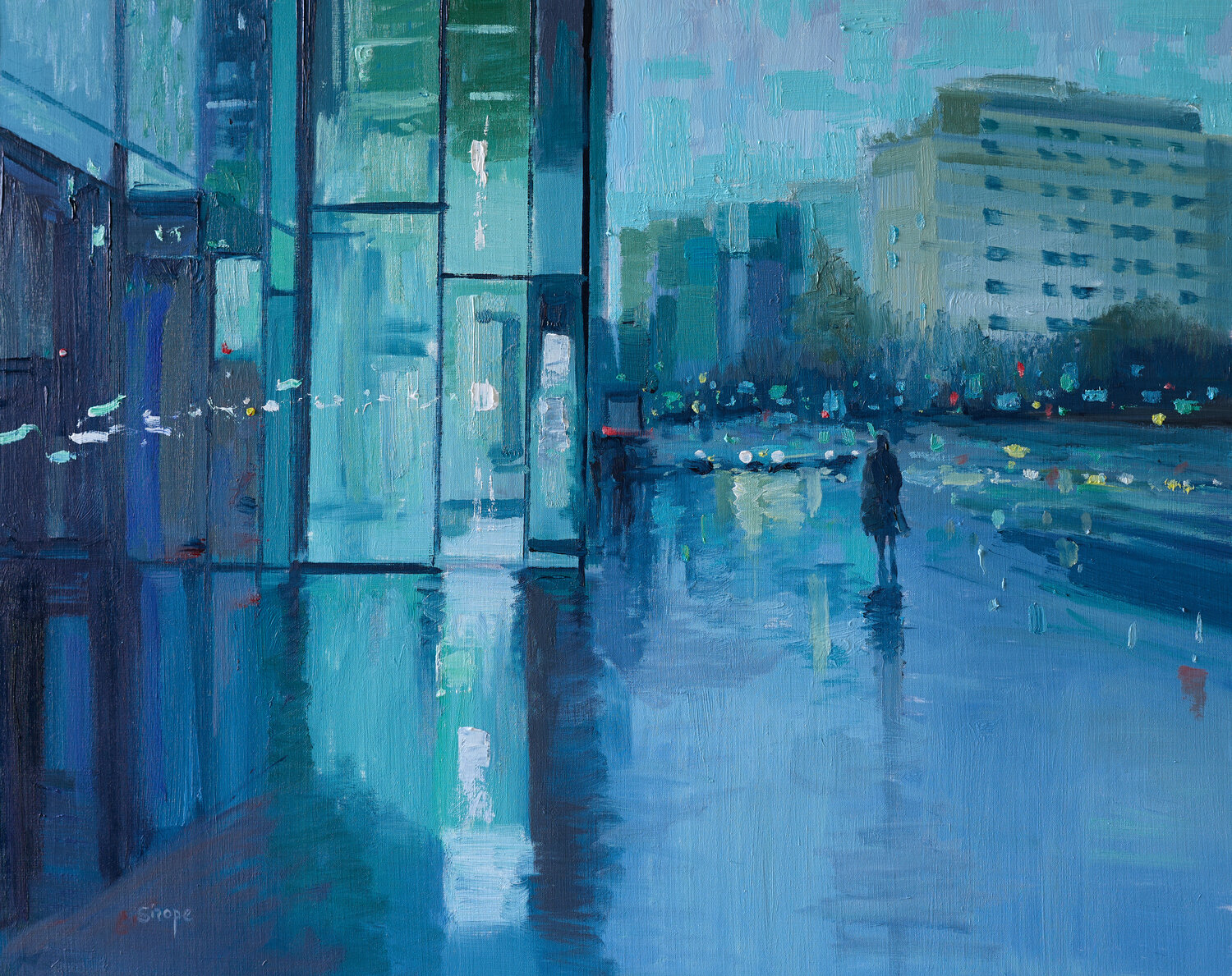 Solitude urbaine Rémy Sirope Original painting for sale