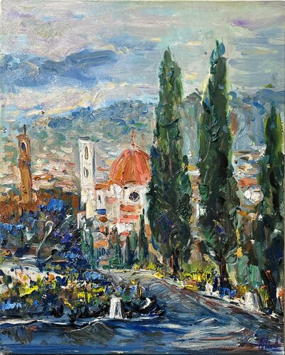 Downhill to Florence by Altin Furxhi, Painting for Sale on Singulart