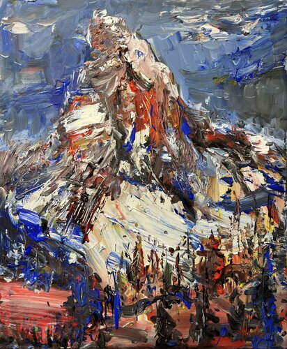 Matterhorn abstract Cervino van Altin Furxhi, Schilderij te koop op Singulart