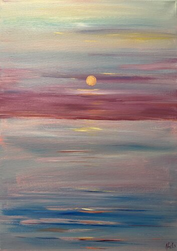 Ionian Sea morning abstract van Altin Furxhi, Schilderij te koop op Singulart