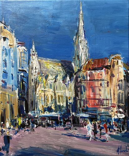 AM STEPHANSPLATZ, VIENNA von Altin Furxhi, Malerei kaufen auf Singulart