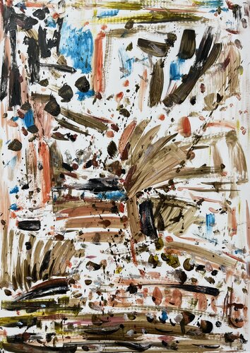 STAINS AND STAIRS. ABSTRACT EXPRESSIONIST OIL PAINTING by Altin Furxhi, Painting for Sale on Singulart