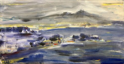 NAPOLI NIGHT ABSTRACT ( 140 X 75 CM ) von Altin Furxhi, Malerei kaufen auf Singulart