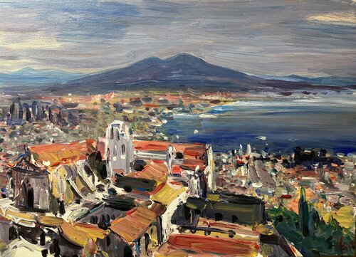 NAPOLI / NAPLES VESUVIO VIEW IMPRESSIONS von Altin Furxhi, Malerei kaufen auf Singulart