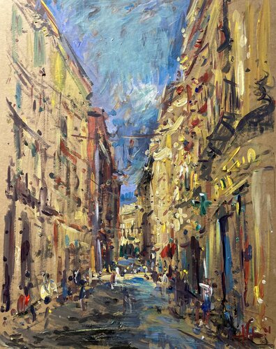 NAPOLI MORNING , VIA TOLEDO von Altin Furxhi, Malerei kaufen auf Singulart