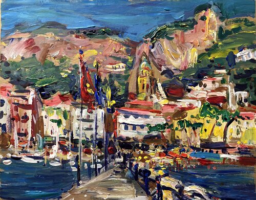 AMALFI VISTA DAL MOLO von Altin Furxhi, Malerei kaufen auf Singulart