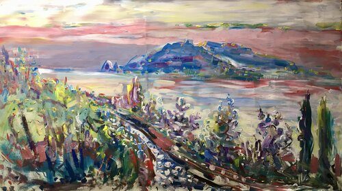 Capri view from mainland von Altin Furxhi, Malerei kaufen auf Singulart