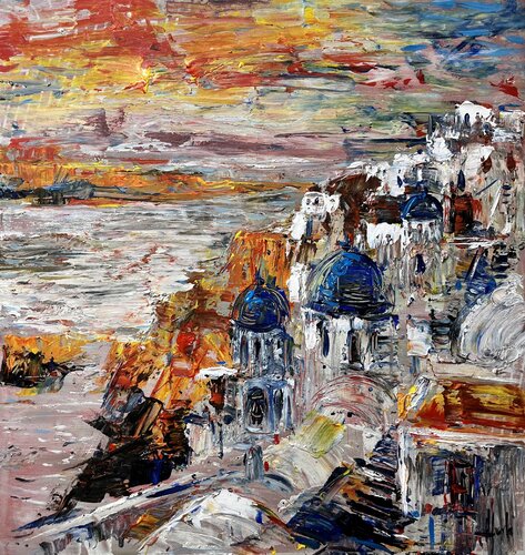 SANTORINI ABSTRACT AUGUST 2023 von Altin Furxhi, Malerei kaufen auf Singulart