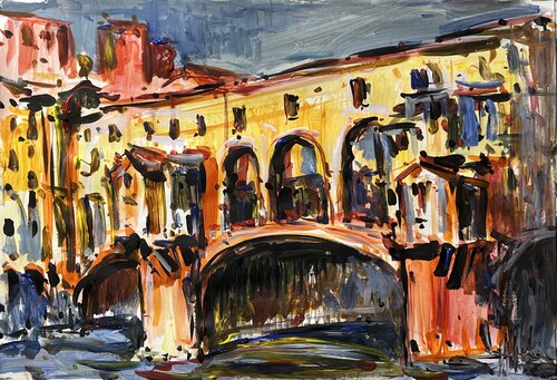 PONTE VECCHIO FLORENCE IMPRESSIONS de Altin Furxhi, Pintura a la venta en Singulart