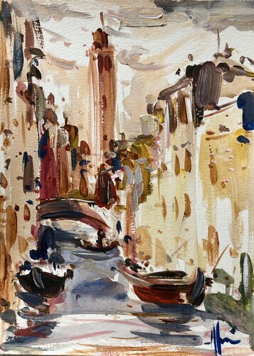 VENICE CANAL IMPRESSIONS di Altin Furxhi, Pittura in vendita su Singulart