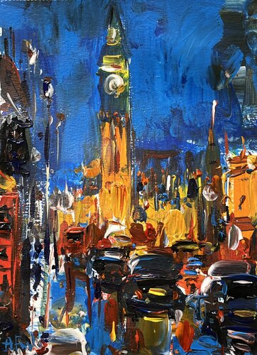 NIGHT IN LONDON by Altin Furxhi, Painting for Sale on Singulart