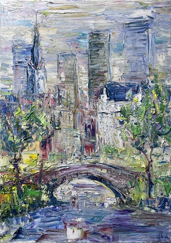 Central Park impressions 50 x 70 oil on canvas di Altin Furxhi, Pittura in vendita su Singulart