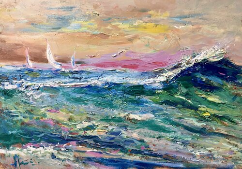 Abstract marine , oil painting von Altin Furxhi, Malerei kaufen auf Singulart