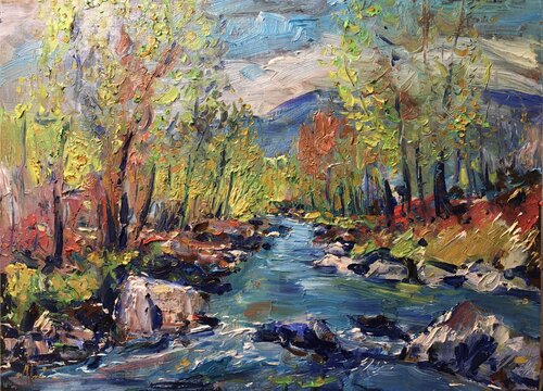 Autumnal oil painting von Altin Furxhi, Malerei kaufen auf Singulart