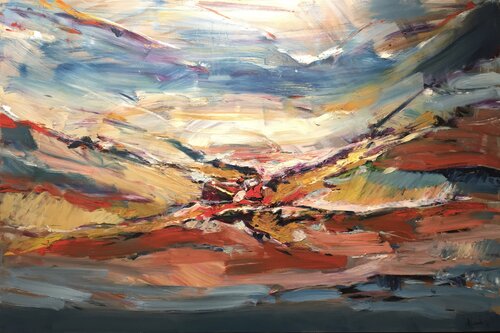 Abstract Voyage, 150 x 100 oil painting van Altin Furxhi, Schilderij te koop op Singulart