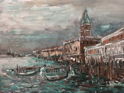 Venice in early morning van Altin Furxhi, Schilderij te koop op Singulart