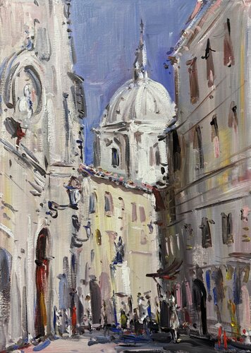 Strada di Roma di Altin Furxhi, Pittura in vendita su Singulart