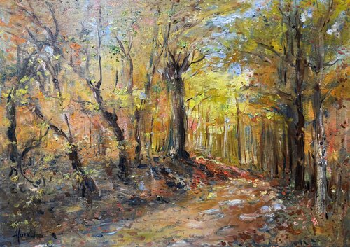 Tuscany golden foliage 50x70 by Altin Furxhi, Painting for Sale on Singulart