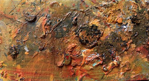 Yellow Gold abstract 23 x 40 von Altin Furxhi, Malerei kaufen auf Singulart