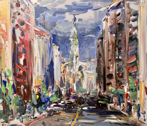 Franklin Parkway — Philadelphia impressions par Altin Furxhi, Peinture en vente sur Singulart