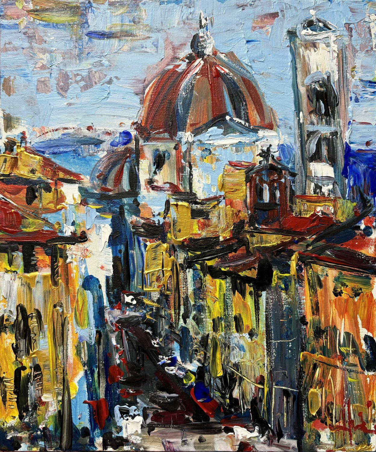 Roofs of Florence Altin Furxhi Originalgemälde zu verkaufen