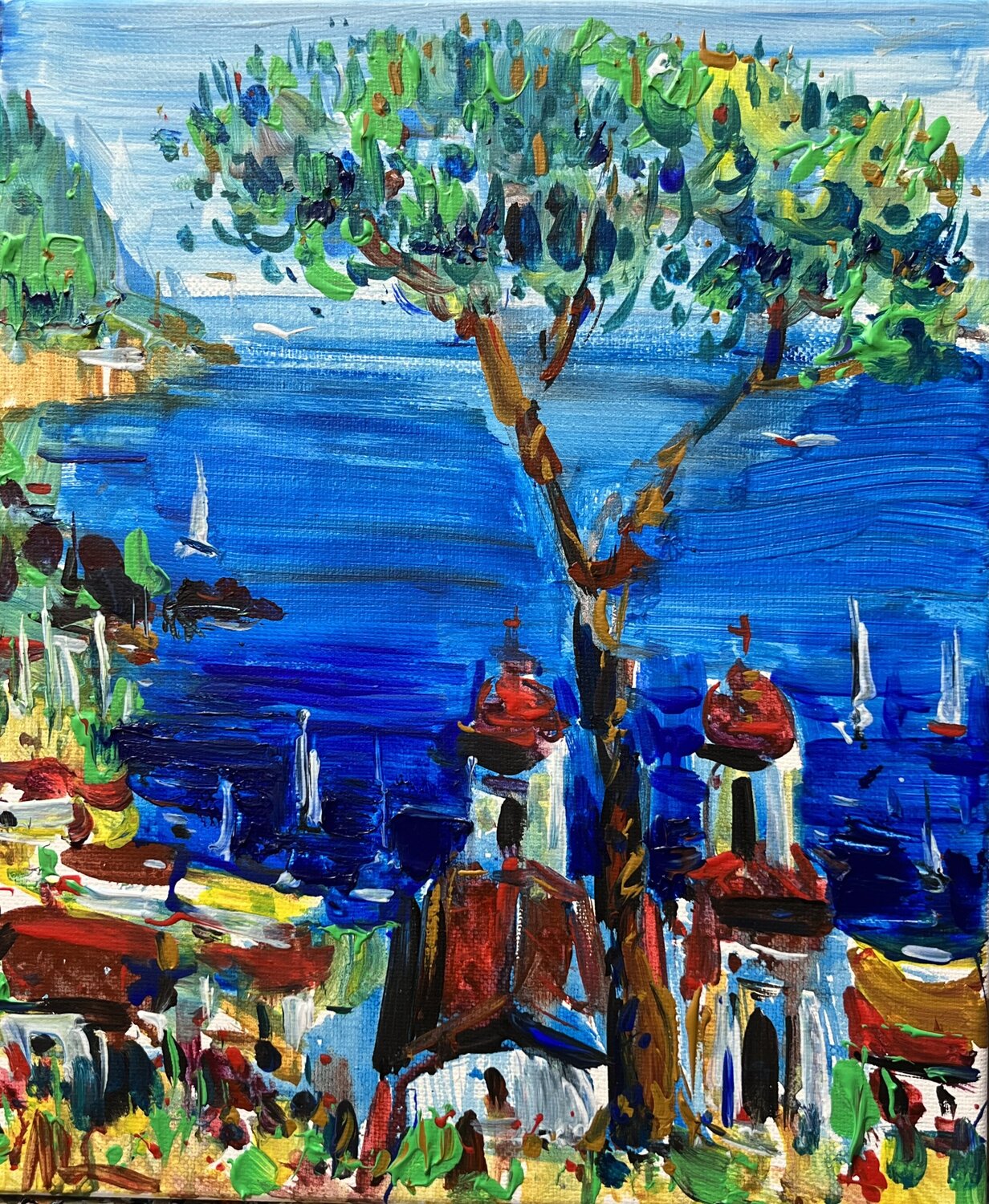 RAVELLO BALCONY , AMALFI 2023 Altin Furxhi Originalgemälde zu verkaufen
