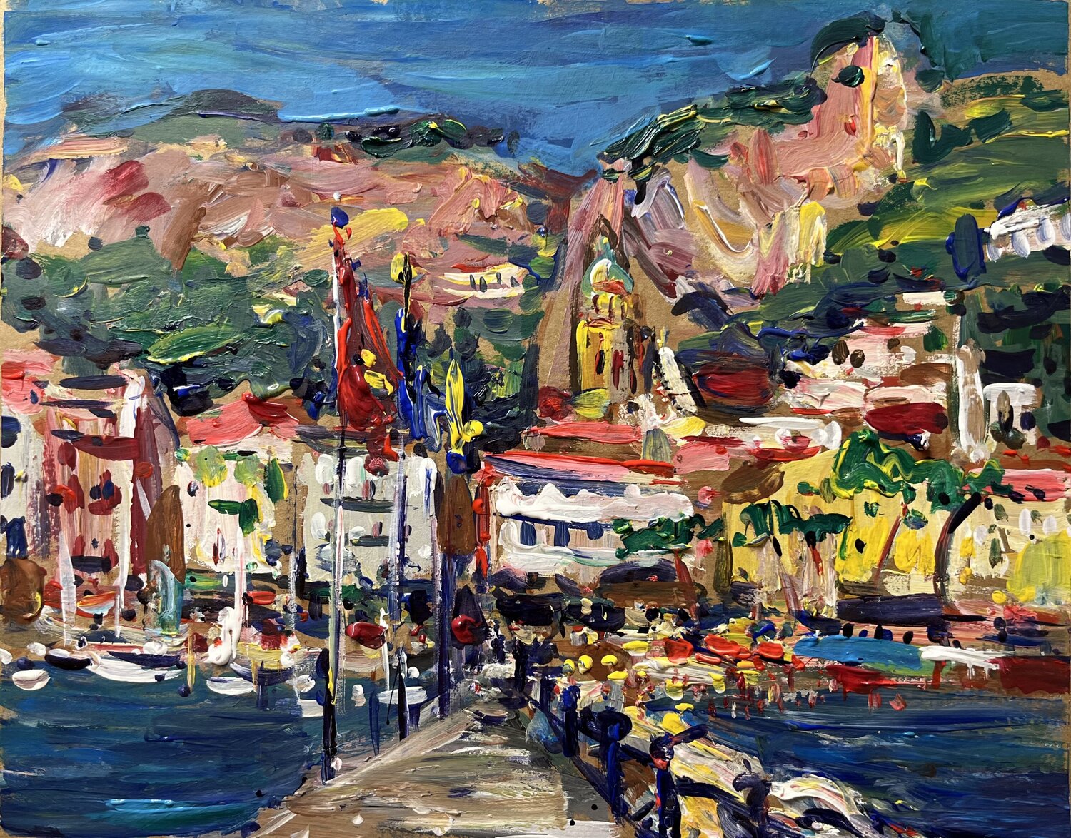 AMALFI VISTA DAL MOLO Altin Furxhi Originalgemälde zu verkaufen