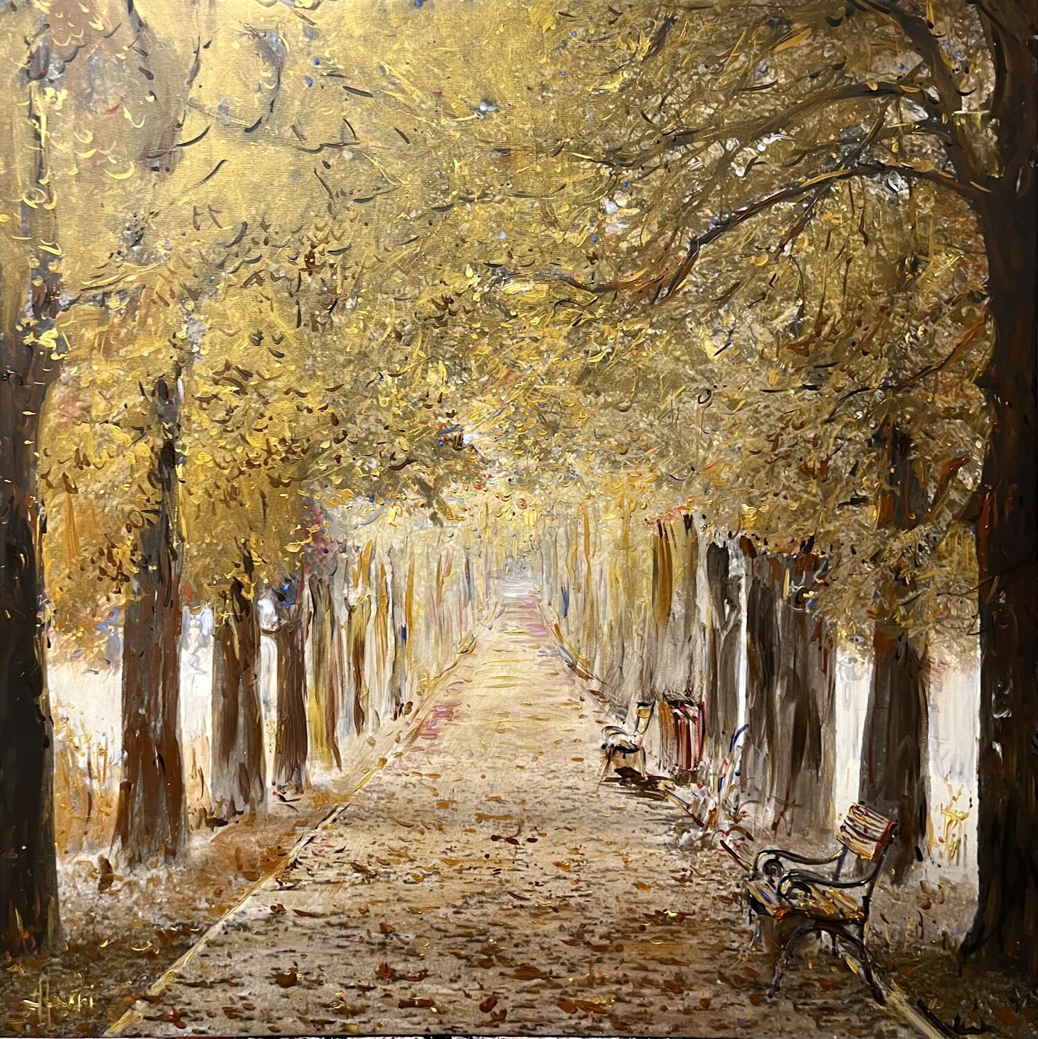 Tuscany Golden Autumn Altin Furxhi Originalgemälde zu verkaufen