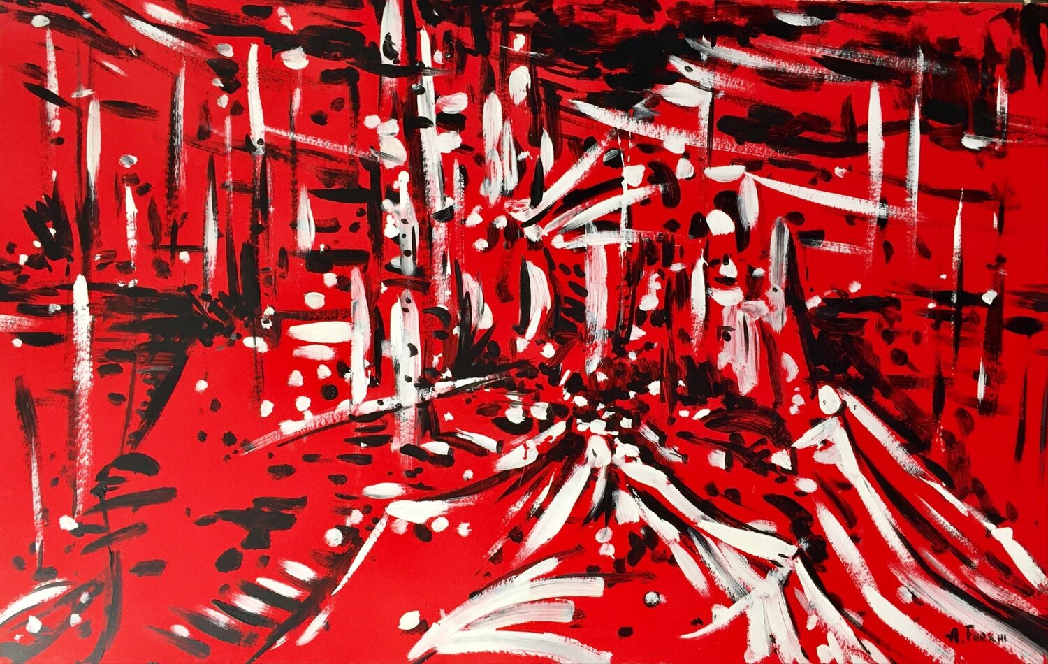 COMPOSITION in red ABSTRACT Altin Furxhi