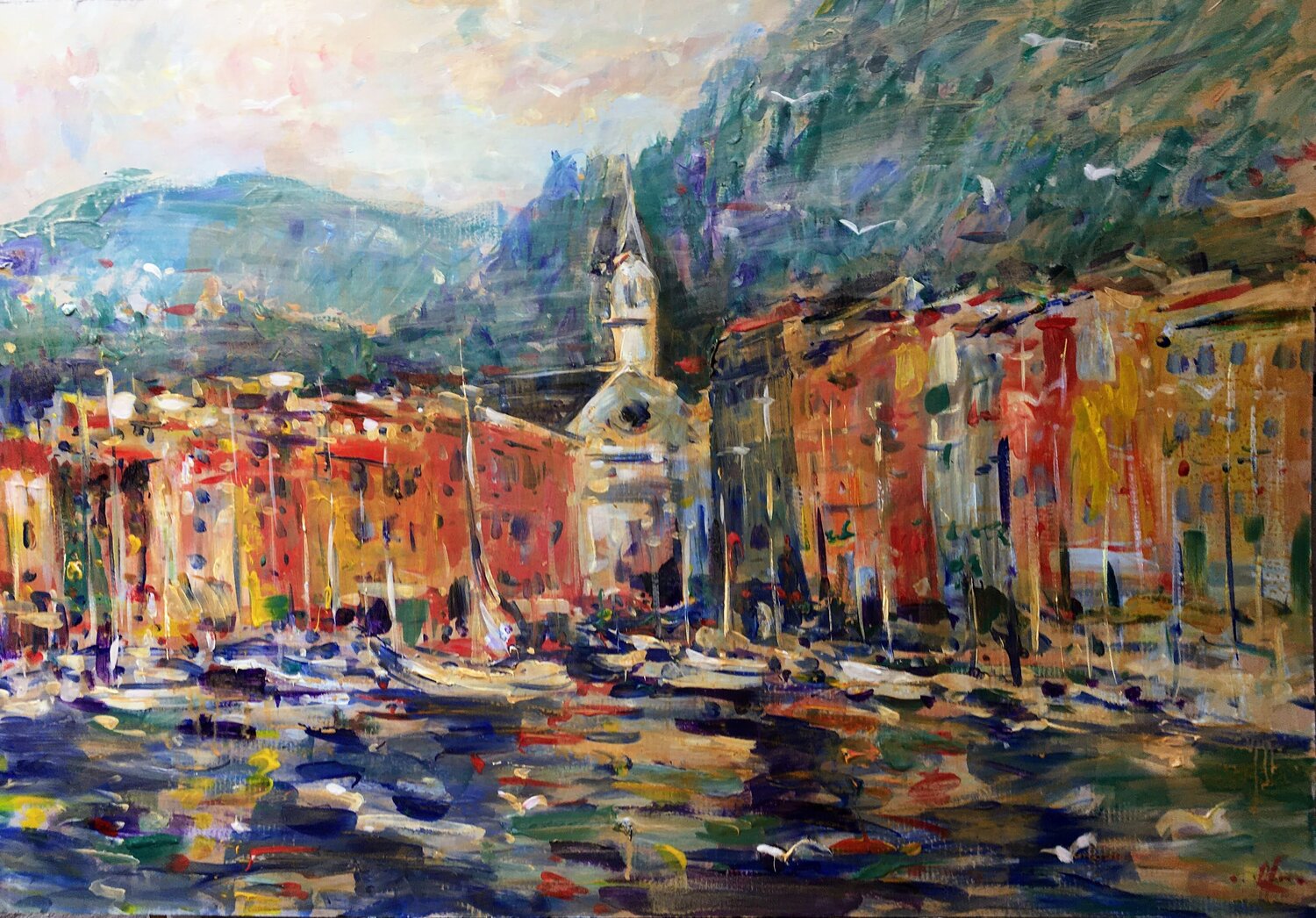 Portofino morning Altin Furxhi Originalgemälde zu verkaufen
