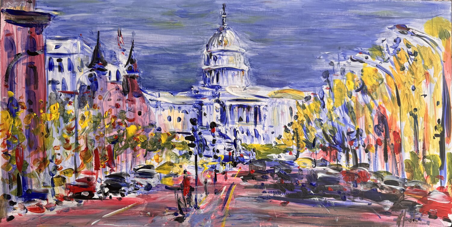 Autumn’s Embrace at Capitol Hill Altin Furxhi Dipinto originale in vendita