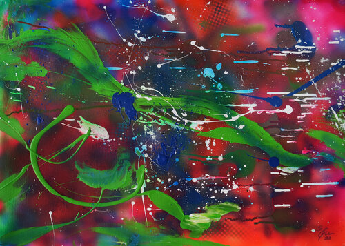 Green Bird di Sabine Kraftmeier, Pittura in vendita su Singulart