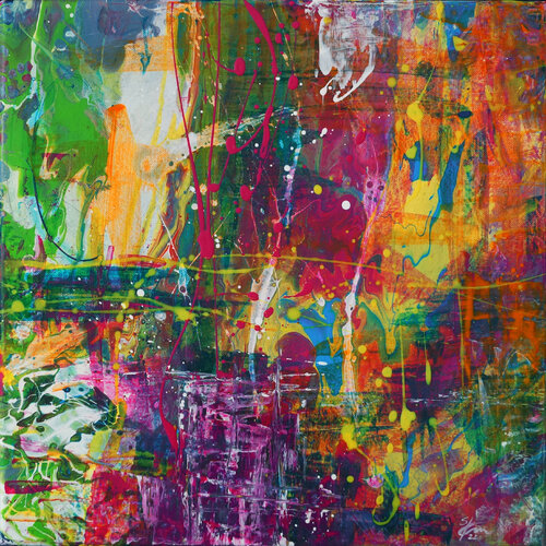 Pink und Bunt de Sabine Kraftmeier, Pintura a la venta en Singulart