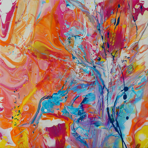 Blue Flower di Sabine Kraftmeier, Pittura in vendita su Singulart