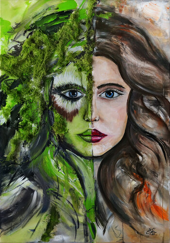 Green Soul – Real Roots von Sabine Kraftmeier, Malerei kaufen auf Singulart