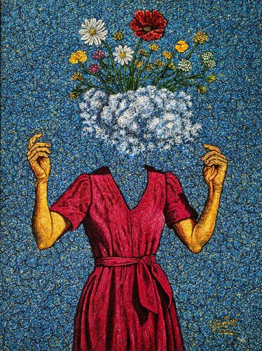 "A garden in invisible thoughts" van Taner Mert, Schilderij te koop op Singulart