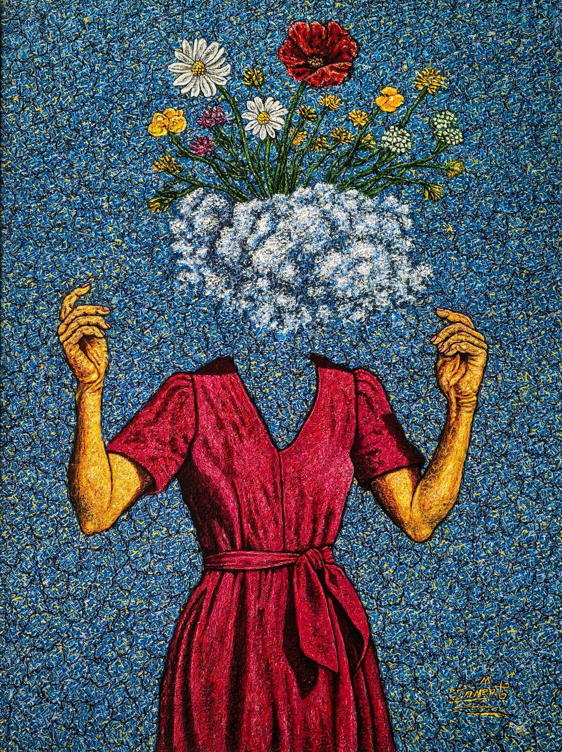 "A garden in invisible thoughts" Taner Mert Origineel schilderij te koop