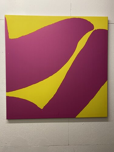 Strandgymnastik BodyArt Violett auf Gelb by Reinhard Brand, Print for Sale on Singulart