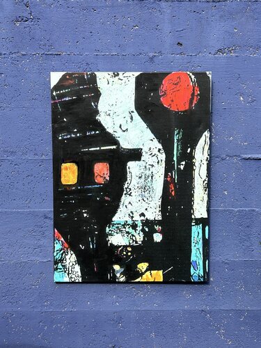 Skulpturale  Komposition 3 mit gelb-rotem Signal by Reinhard Brand, Print for Sale on Singulart