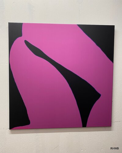 Fundamentale Standfestigkeit   violett auf schwarz van Reinhard Brand, Afdruk te koop op Singulart