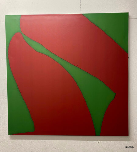 Fundamentale Standfestigkeit 4  rot auf grün di Reinhard Brand, Stampa in vendita su Singulart