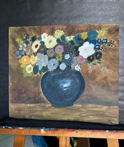 Blumen in der Vase 5 by Reinhard Brand, 종이 for Sale on Singulart