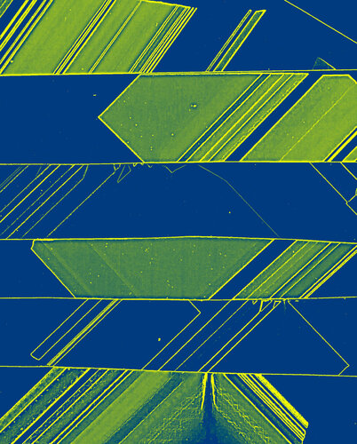 Stelen blau-grün von Reinhard Brand, Druck kaufen auf Singulart